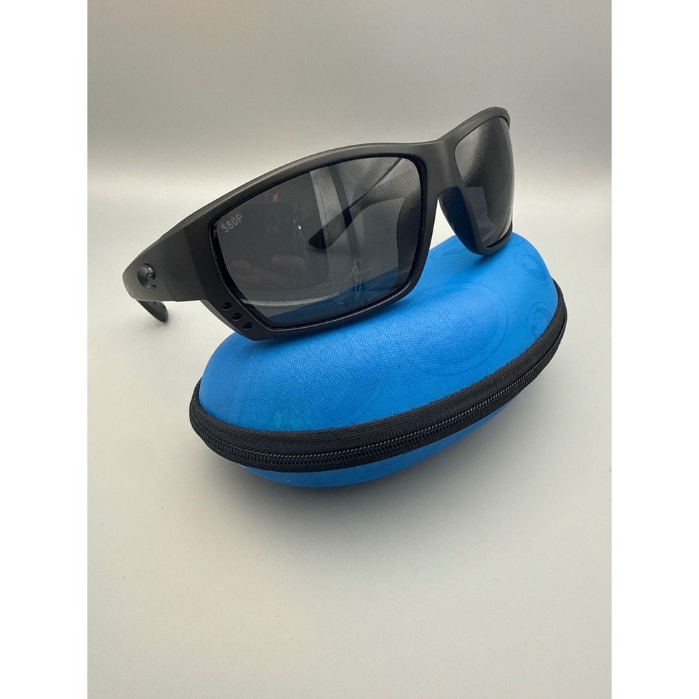 Costa Tuna Alley Sunglasses Mens OS Black 580P Polarized TA 07 Fishing & Case
